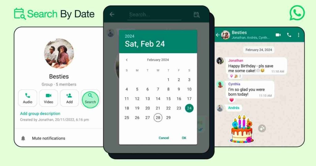 WhatsApp Search by Date feature
